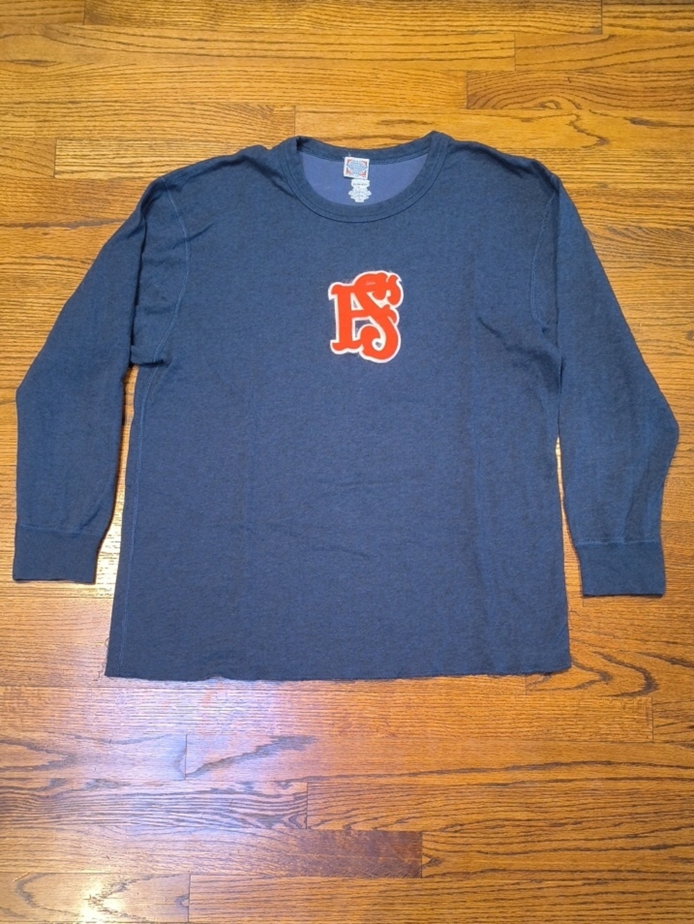 Ebbet's Field Flannels long-sleeve features an Orange San Francisco Seals Logo
